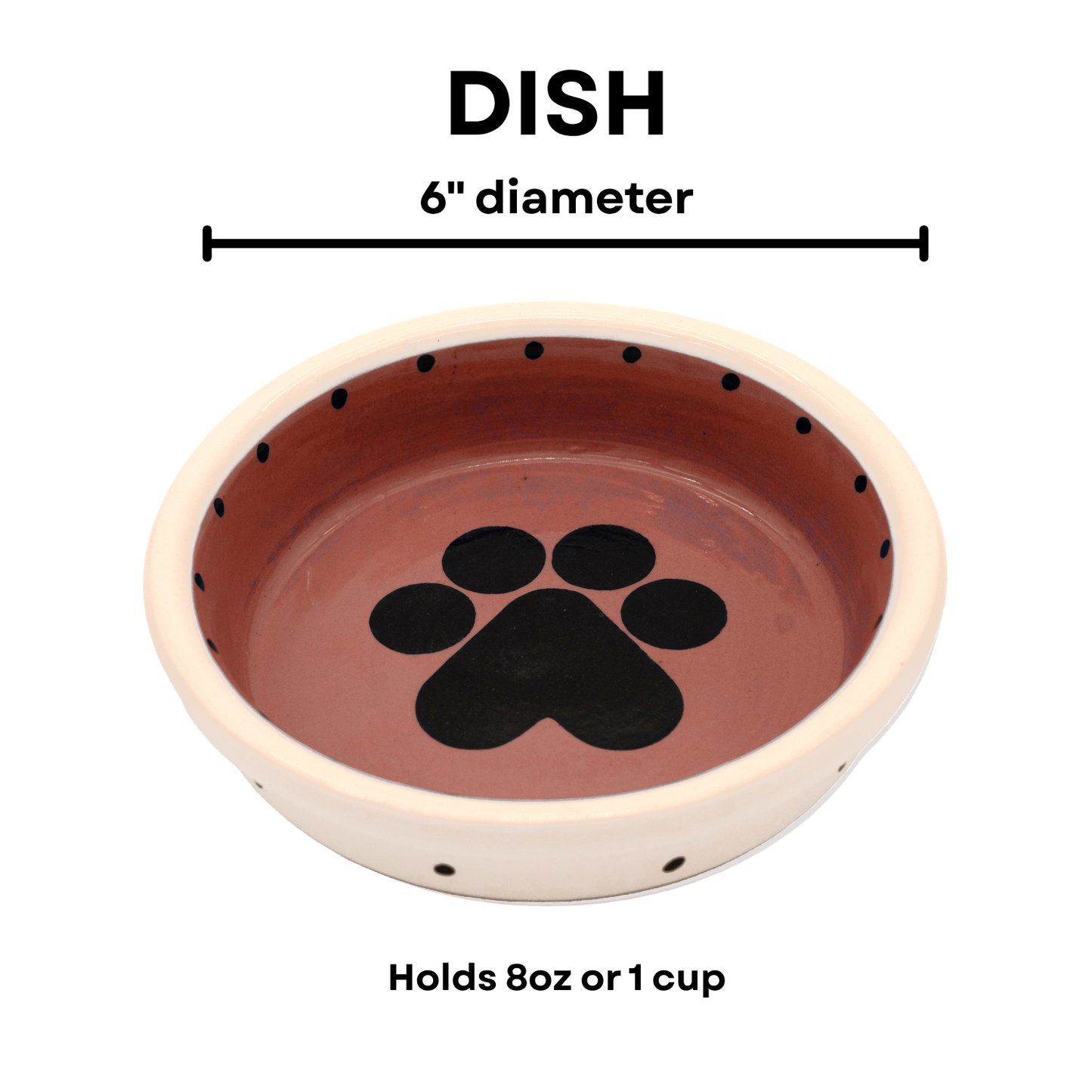 The Big Paw Collection - Handmade Ceramic Pet Bowl with Custom Color and Black Paw Print