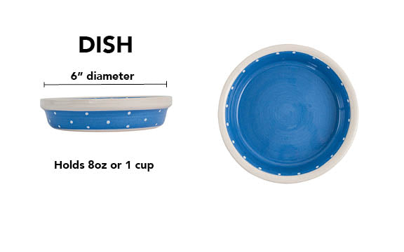 Polka Paws Collection - Dish / Blue