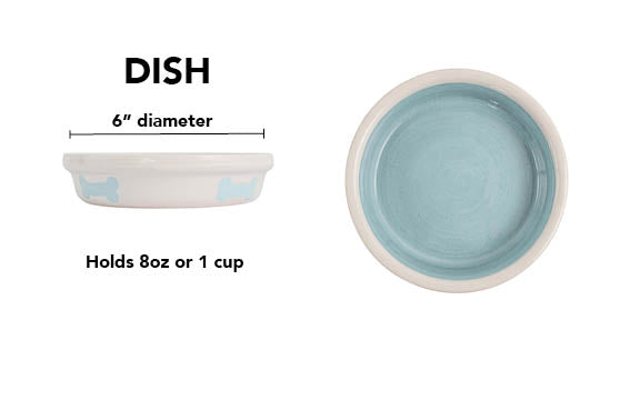 Bone Parade Collection - Handmade Ceramic Pet Bowl with Diagonal Bone Design