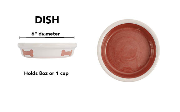 Bone Parade Collection - Handmade Ceramic Pet Bowl with Diagonal Bone Design