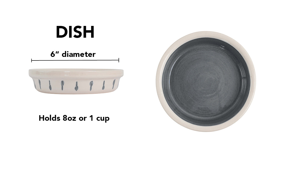 Retro Drip Collection - Handmade Ceramic Pet Bowl with Retro Design