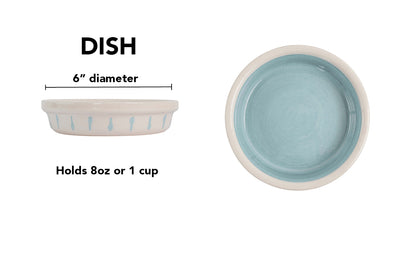 Retro Drip Collection - Handmade Ceramic Pet Bowl with Retro Design