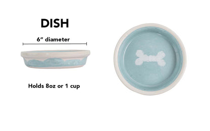 Sky Biscuit Collection - Handmade Ceramic Pet Bowl with Cloudlike Bone Design