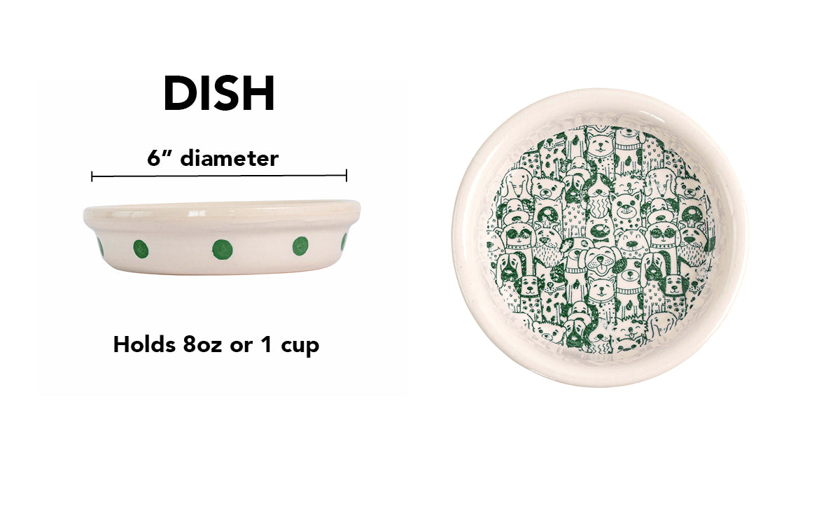 The Gangs All Here Collection - Handmade Ceramic Pet Bowl with Cool Dog Design