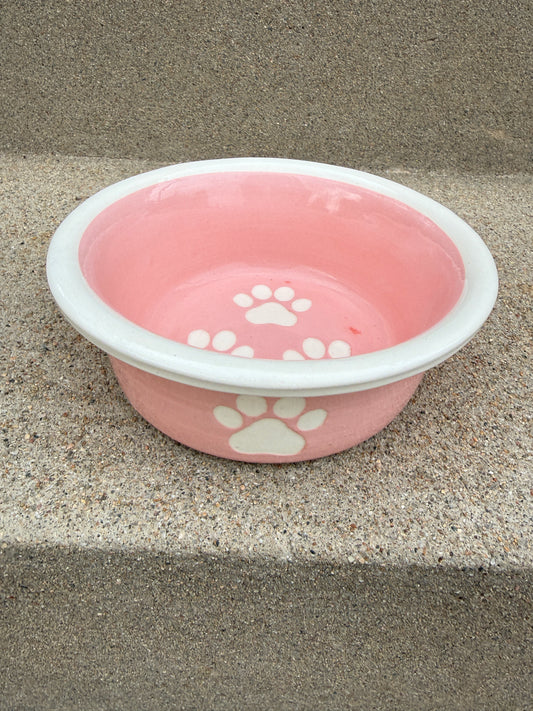 Pawsome Paw Print Bowl – Studio Second – Small Pink