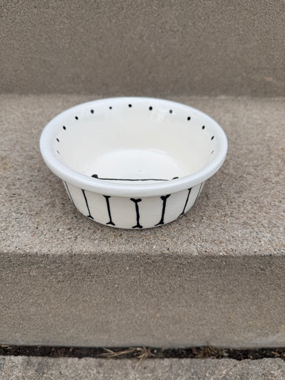 Boneyard Bone Bowl – Studio Second – Small White & Black