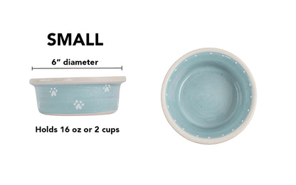Mini Paws Collection - Handmade Ceramic Pet Bowl with Mini Paw Prints in Custom Colors