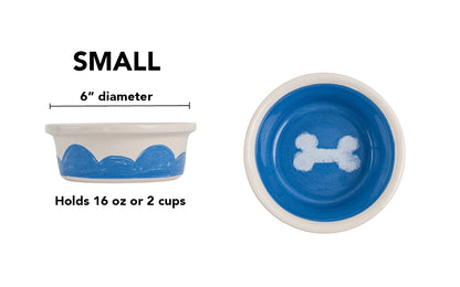 Sky Biscuit Collection - Handmade Ceramic Pet Bowl with Cloudlike Bone Design