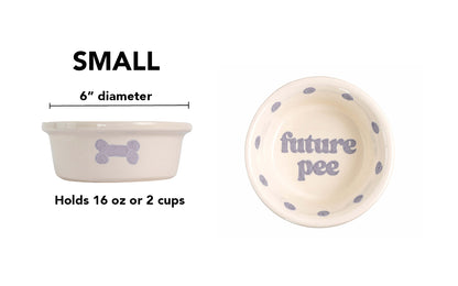 Future Pee Collection - Handmade Ceramic Pet Bowl with Funny Design