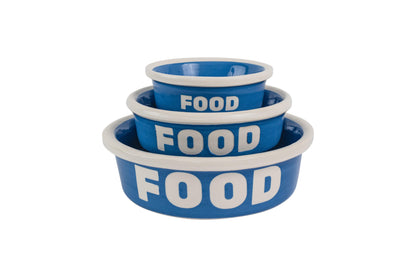 Block Letter Collection (Food) - Handmade Ceramic Pet Bowl with Block Letters
